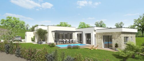 Construction d'une Maison de plain-pied en toit terrasse